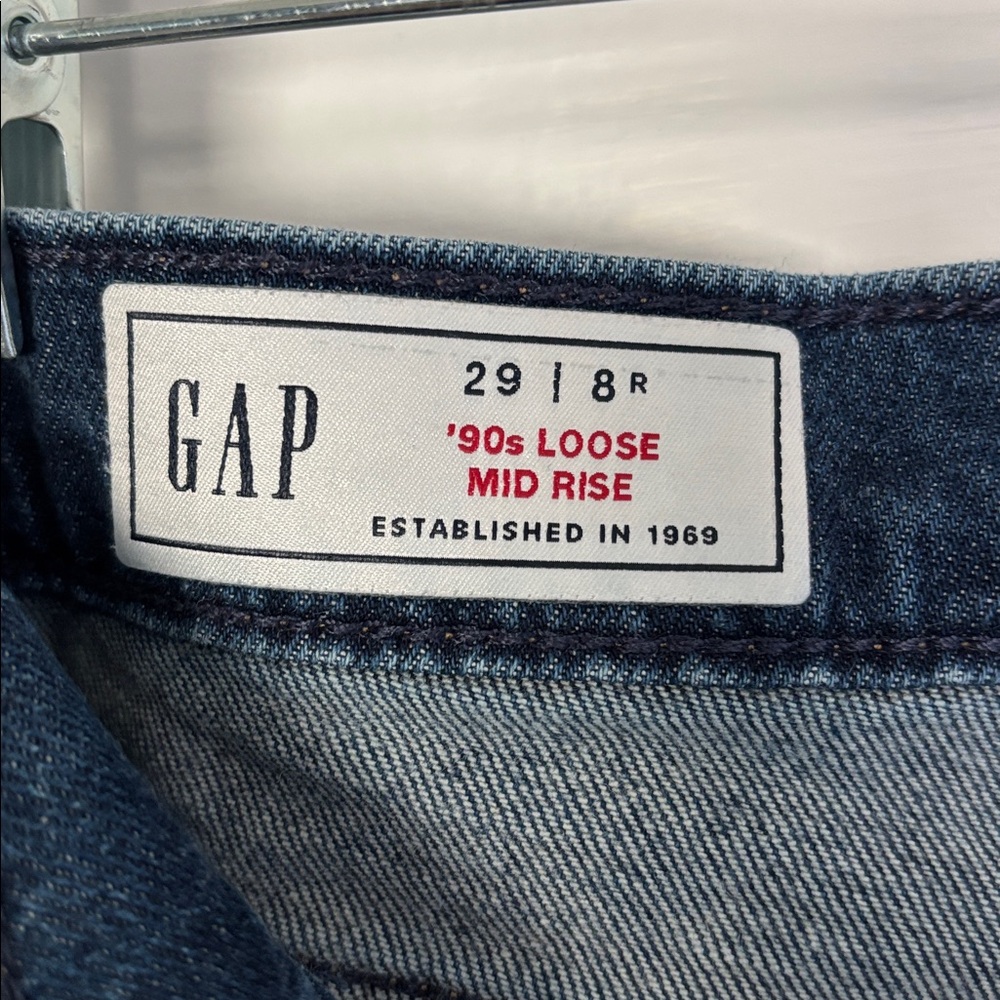 GAP Blue Denim '90s Loose Mid Rise Jeans - Picture 2 of 3